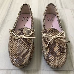 Isaac Mizrahi Live Snake Embossed Leather Moccasin